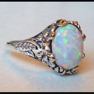Sterling silver opal ring size 8
